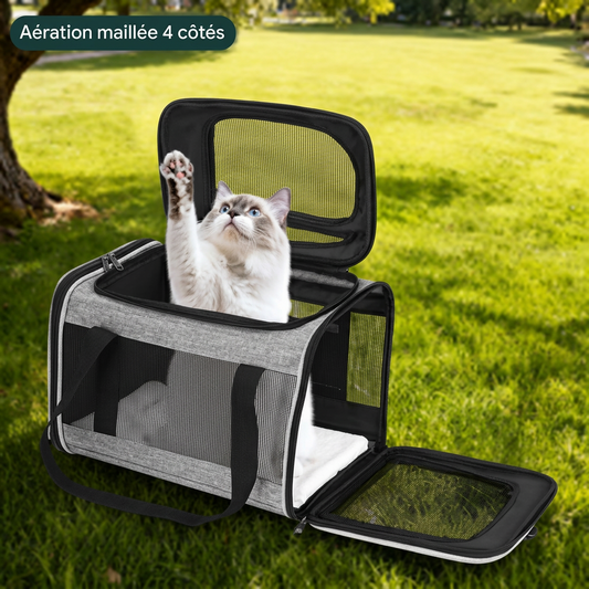 Sac de Transport Chat & Petit Chien – Aéré, Stable, Extensible