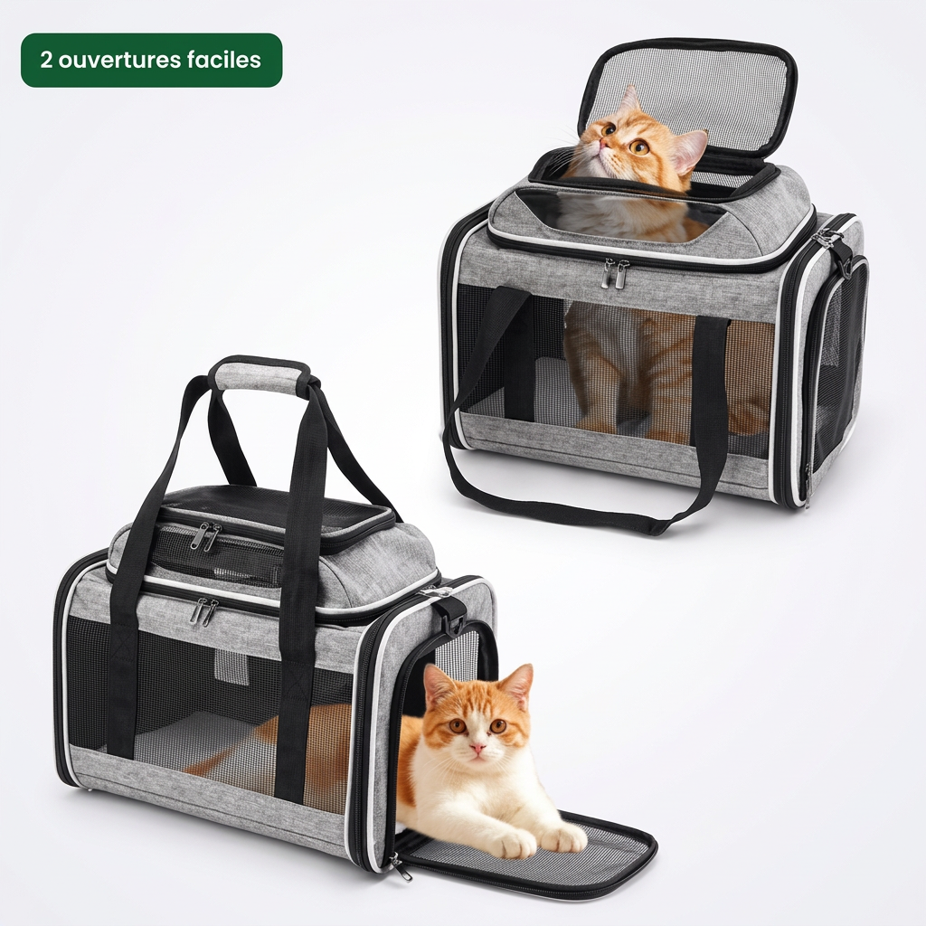 Sac de Transport Chat & Petit Chien – Aéré, Stable, Extensible