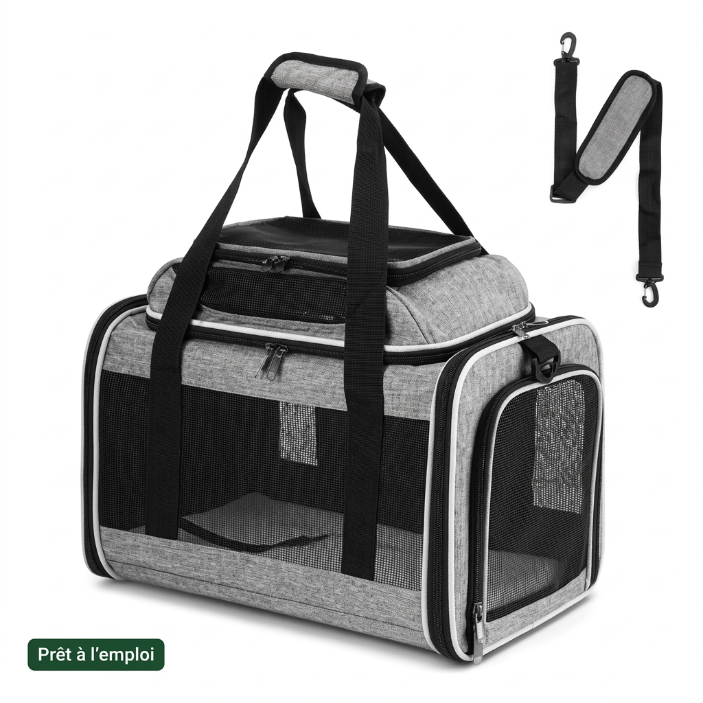 Sac de Transport Chat & Petit Chien – Aéré, Stable, Extensible