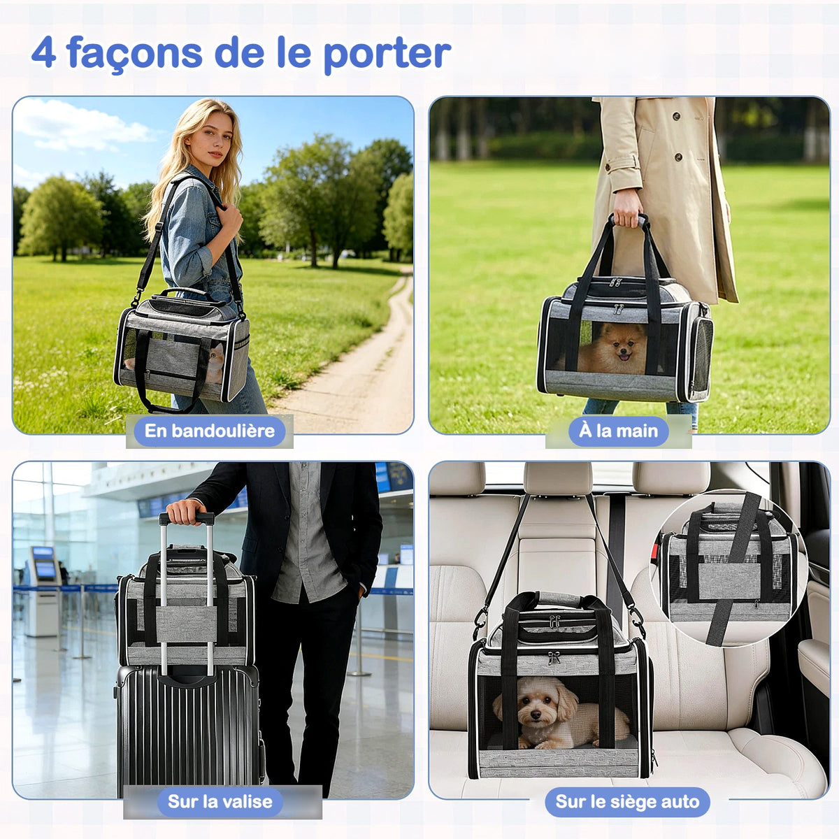 4 façons de porter le sac de transport
